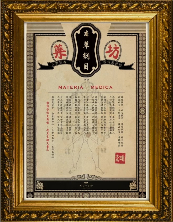 Chinese theme Escape Game Room : Materia Medica Poster
